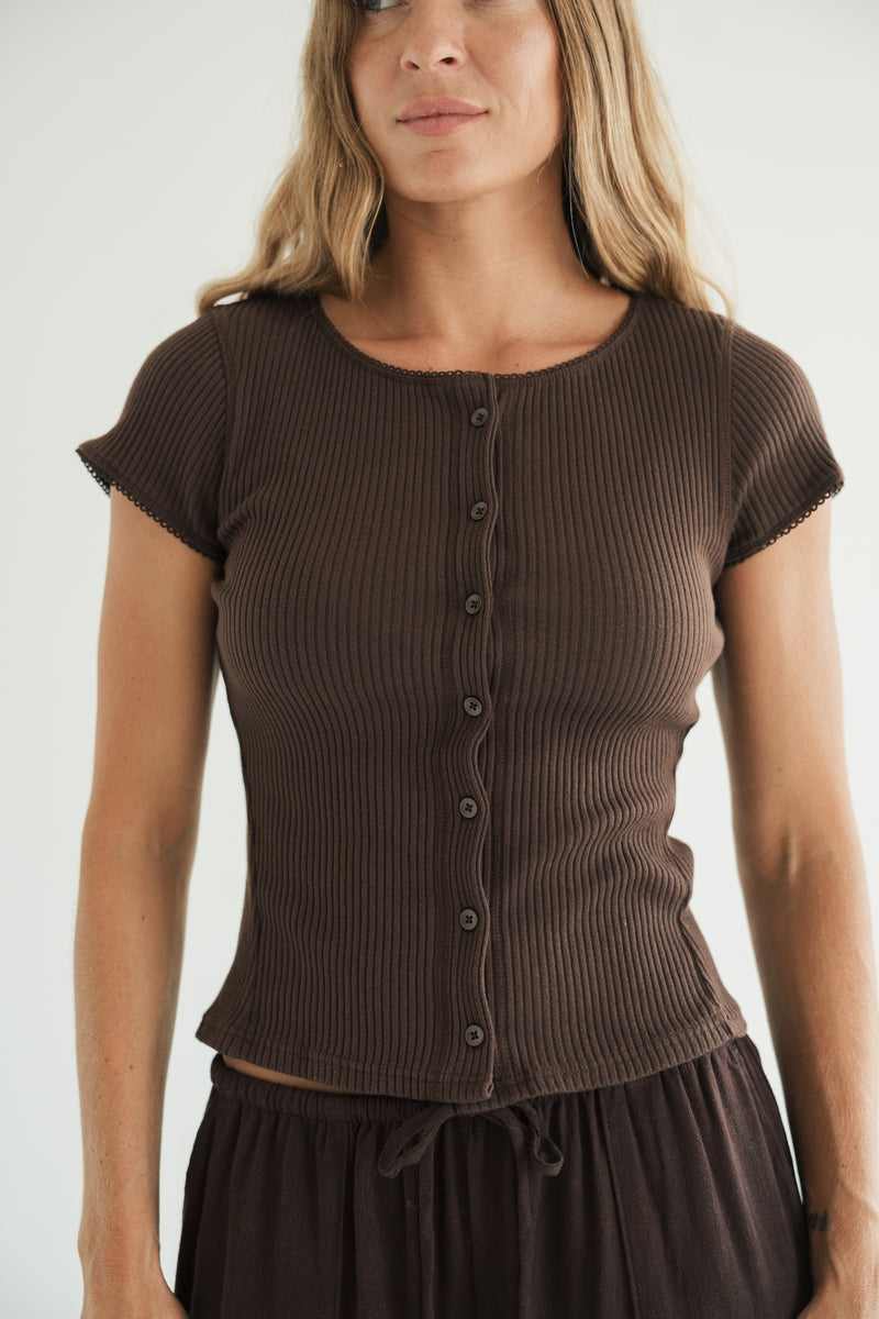 Cedar Button Top– CARLY JEAN LOS ANGELES