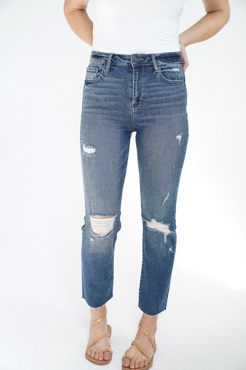 Chrissy Distressed Straight Leg Jeans– CARLY JEAN LOS ANGELES