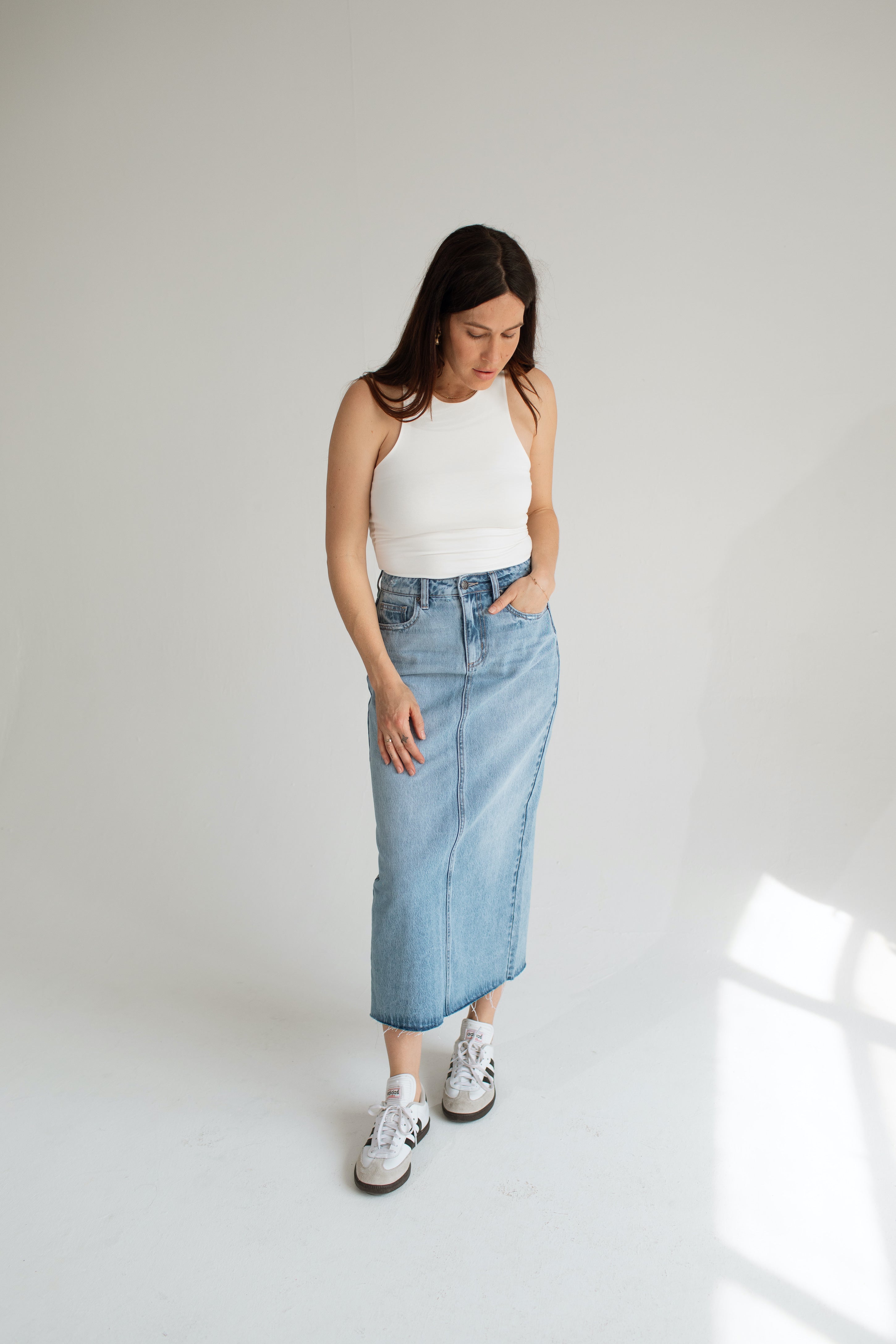 Eco Paneled Denim Maxi Skirt | GUESS