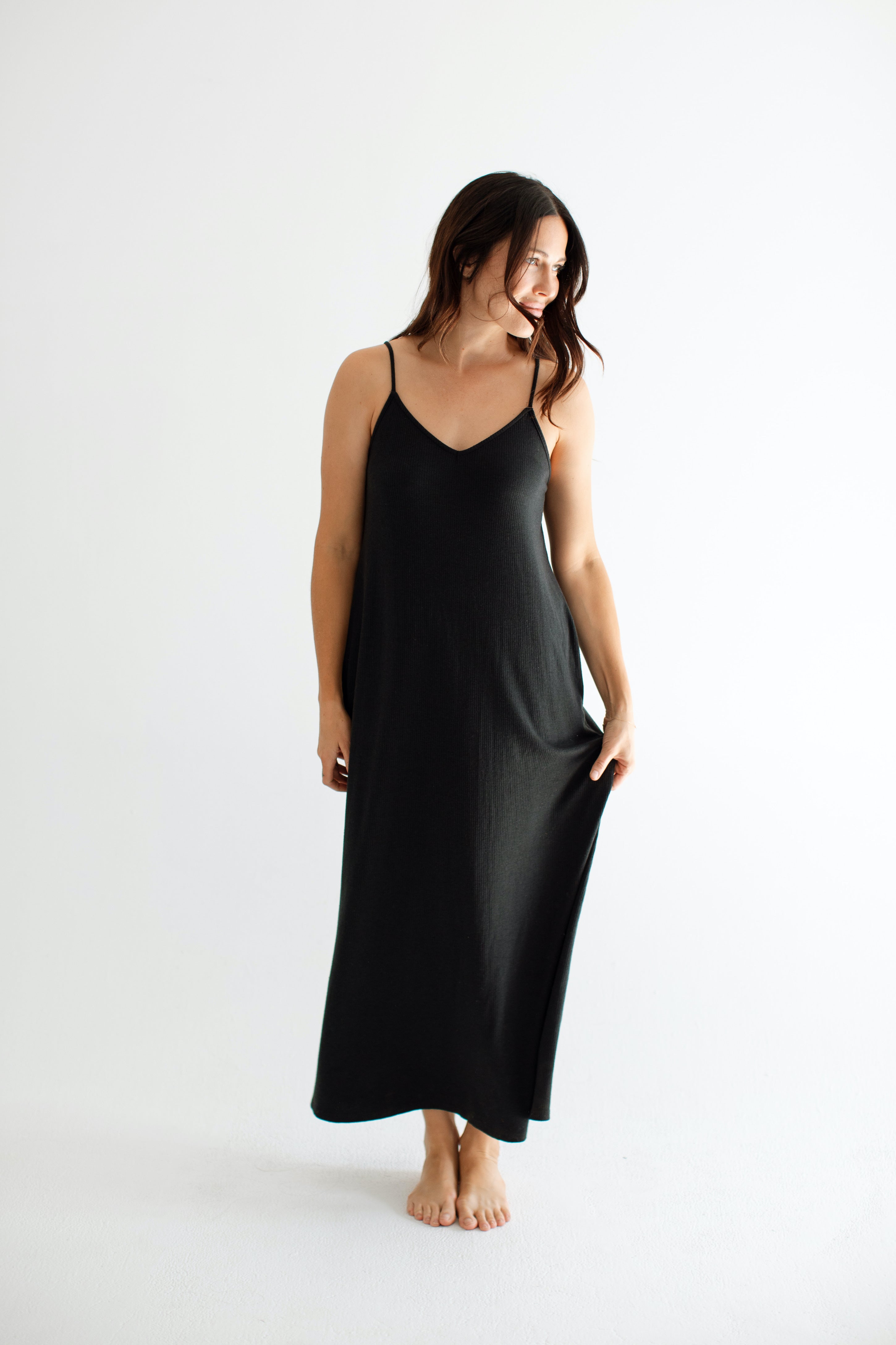CJ's Favorite Ribbed Spaghetti Dress– CARLY JEAN LOS ANGELES