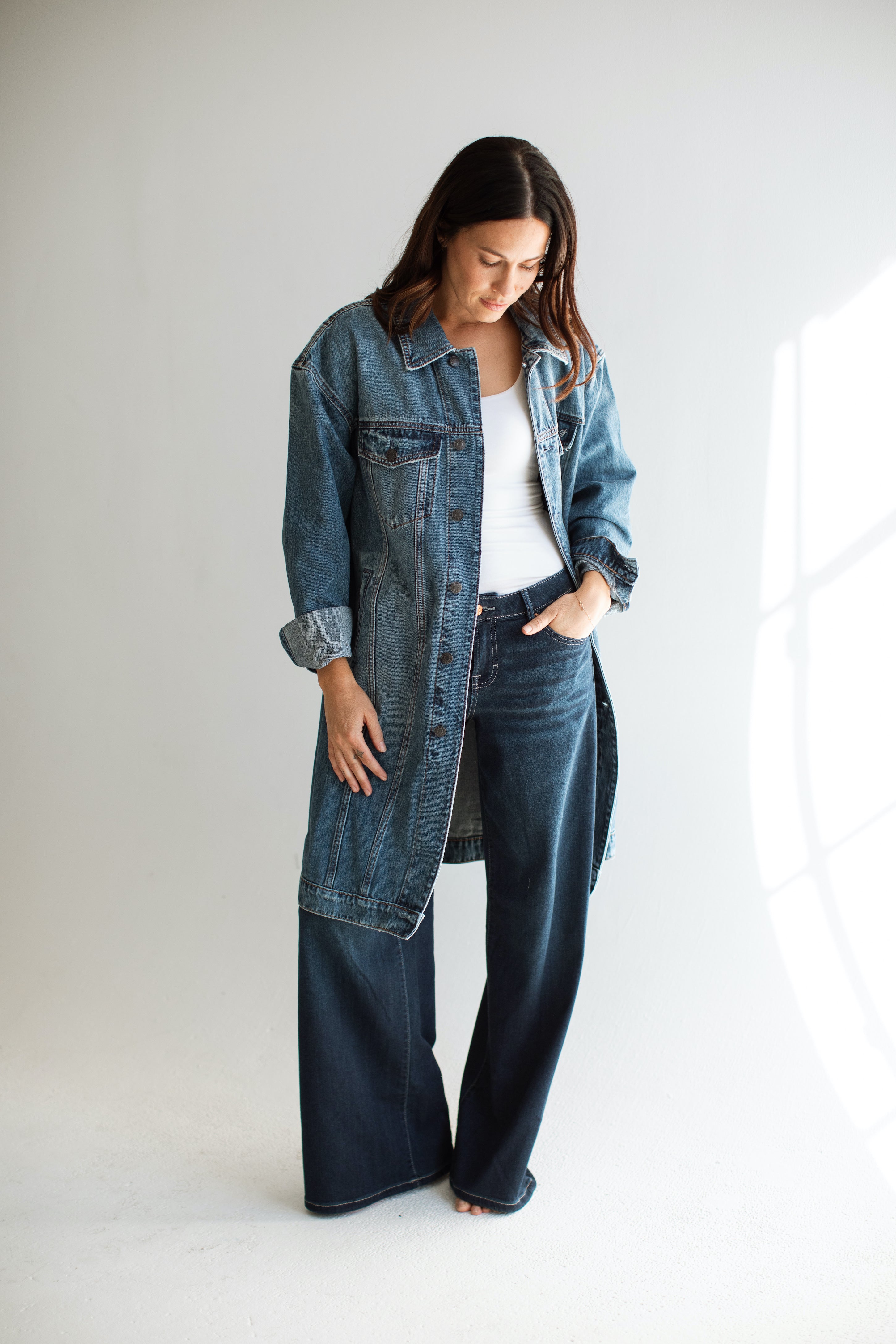 Haidyn Denim Long Jacket– CARLY JEAN LOS ANGELES